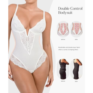 Popilush Lace Corset Bodysuit Tummy Control Shapewear