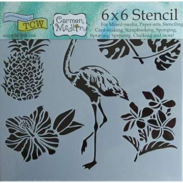 Vibrant Tropical Stencils for Scrapbooking and Card Making