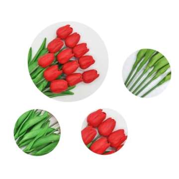 SHINE-CO Artificial Tulips for Home & Party Decor