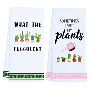 LXOMILL Funny Kitchen Towels, Plant Lover Gifts for Women Gardener, Plant Lady Mom Gifts, Housewarmi...