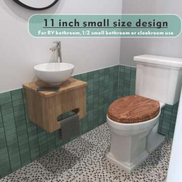 J-FAMILY 11'' Small Vessel Sink Bowl Bathroom Above Counter Vanity Sink Round White Ceramic Small Lavatory Wash Hand Basin