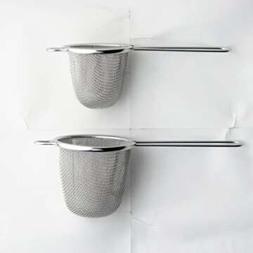 Nagao Tea Strainer, Deep Type, Double Layer, Small, 18-8 Stainless Steel, Made in Japan