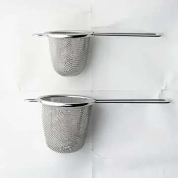 Nagao Tea Strainer, Deep Type, Double Layer, Small, 18-8 Stainless Steel, Made in Japan