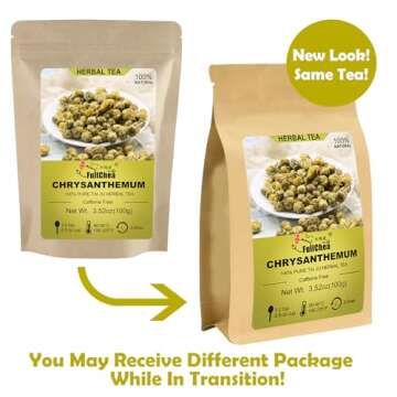FullChea - Top Grade Chinese Chrysanthemum Tea - 3.52oz/100g - Premium Natural Dried Chrysanthemum Flower - Tai Ju Herbal Tea Loose Leaf - Non-GMO - Caffeine-free - Sweet & Fresh