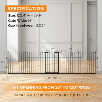Bonnlo Configurable Baby Gate for Toddler & Pet Safety