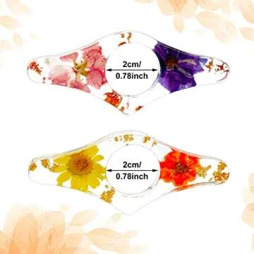2 Pieces Dried Flower Resin Book Page Holder Transparent Thumb Ring Handmade Personalized Bookmark R...