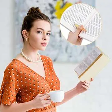 2 Pieces Dried Flower Resin Book Page Holder Transparent Thumb Ring Handmade Personalized Bookmark Reading Accessories for Teachers Book Lovers Literary (Stylish Style)