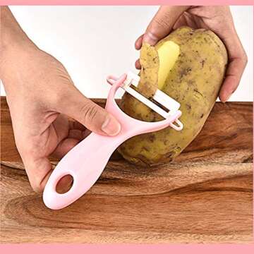 Neal LINK pink knife set with block-knife set pink kitchen accessories-knives set for Kitchen Peeler