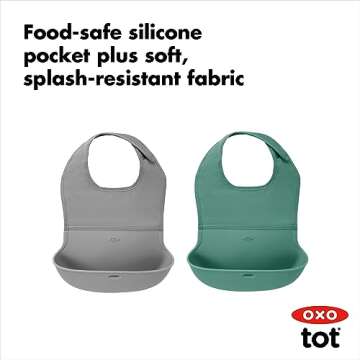 OXO Roll-Up Bib (2 Pack) Limited Edition Sage/Gray