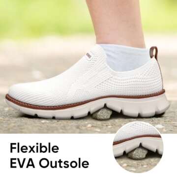 Jiemifu Men's Slip On Breathable Casual Dress Sneakers