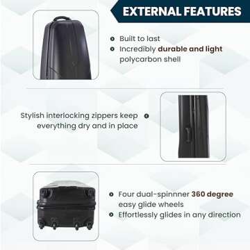 Samsonite Golf 6850 Hard Case Golf Travel Bag, Lightweight & Durable ABS Shell, Multi-Directional Wh...