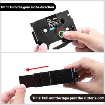 Label KINGDOM TZe-355 24mm Black Label Tape Replacement for Brother TZe355 1 Inch White on Black TZe Tape 0.94 Compatible with Brother P Touch Black Tape for PTD600 PTP710BT PTP700 PT2730, 3-Pack