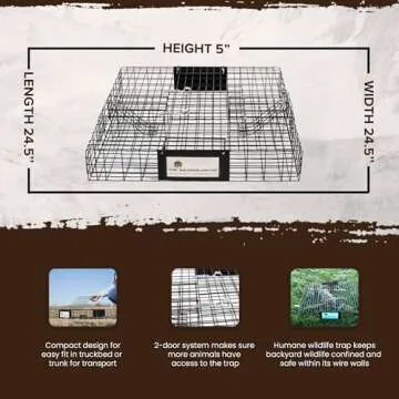 Rugged Ranch Squirrel Trap, Live Animal Catch & Release Cage, Squirrelinator