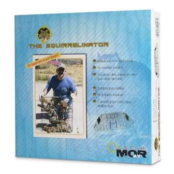 Rugged Ranch Squirrel Trap, Live Animal Catch & Release Cage, Squirrelinator