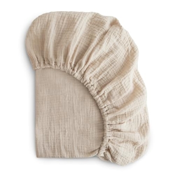Mushie Extra Soft Muslin Crib Sheet | 192 Thread Count