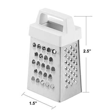 Cuisinox Stainless Steel Box Grater with Handle and 4 Sides for Cheese and Vegetables, Mini 2.3" x 3"