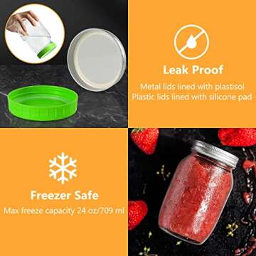 Versatile 32 oz Wide Mouth Mason Jars - 4 Pack