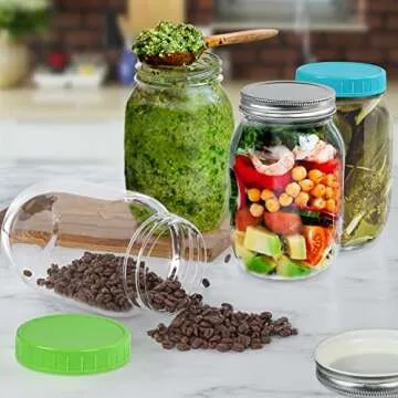 Versatile 32 oz Wide Mouth Mason Jars - 4 Pack