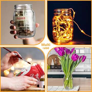 Versatile 32 oz Wide Mouth Mason Jars - 4 Pack