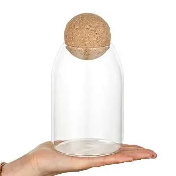 3Pcs/Set Glass Food Storage Jars with Wood Lid Ball, Bamboo Glass Storage Containers with Good Sealing, Different Sizes Coffee Container for Kitchen Counter, Pantry, Tea, Sugar, Flour