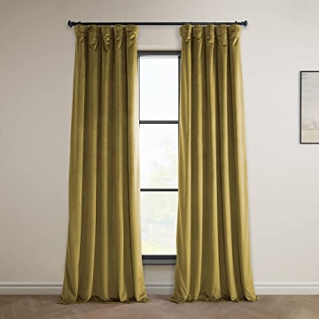 HPD Half Price Drapes Heritage Plush Velvet Curtains 96 Inches Long Room Darkening Curtains for Bedr...