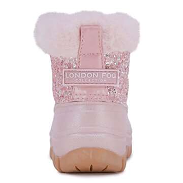 LONDON FOG Girls Toddler Tadley Cold Weather Warm Lined Snow Boot Fashion Snow Boots For Girls pink size 8