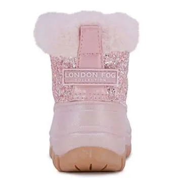 LONDON FOG Girls Toddler Tadley Cold Weather Warm Lined Snow Boot Fashion Snow Boots For Girls pink size 8