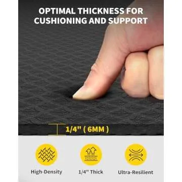 CAMBIVO Large Yoga Mat (6'x 4'), Extra Wide Workout Mat for Men and Women, 1/3 &1/4 Thick Exercise Fitness TPE Mat for Home Gym, Yoga, Pilates, Workout (Black),6mm