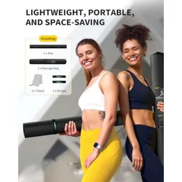 CAMBIVO Large Yoga Mat (6'x 4'), Extra Wide Workout Mat for Men and Women, 1/3 &1/4 Thick Exercise Fitness TPE Mat for Home Gym, Yoga, Pilates, Workout (Black),6mm