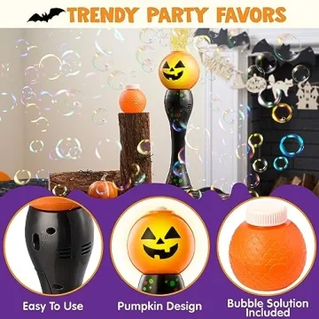JOYIN Light Up Pumpkin Bubble Blower Wand For Halloween Fun