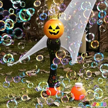 JOYIN Light Up Pumpkin Bubble Blower Wand For Halloween Fun