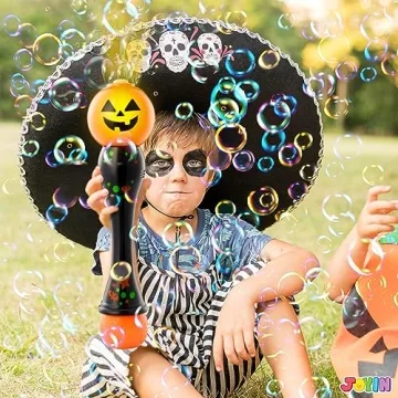 JOYIN Light Up Pumpkin Bubble Blower Wand For Halloween Fun
