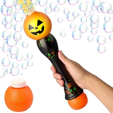 JOYIN Light Up Pumpkin Bubble Blower Wand For Halloween Fun