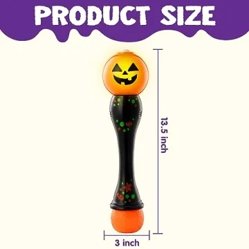 JOYIN Light Up Pumpkin Bubble Blower Wand For Halloween Fun