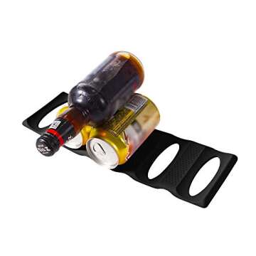 Webake Fridge Organizer Can Organizer for Pantry Organization and Storage, 2 Pack Silicone Beer Bottle Rack for Kitchen Refrigerator Cabinet Countertop, Stackable Soda Can Holder Space Saver (Black)