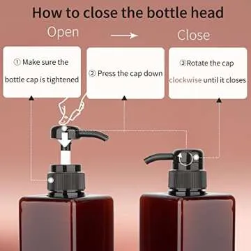 Pump Bottle Dispenser 22oz/650ml Jansburg 2Pack Refillable Square Plastic Lotion Dispenser Empty Lotion Pump Bottle for Essential Oil Lotion, Shampoo, Bathroom Travel Amber