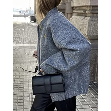 Gihuo Women's Oversized Wool Blend Jacket for Comfort and Style