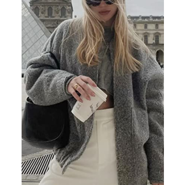 Gihuo Women's Oversized Wool Blend Jacket for Comfort and Style