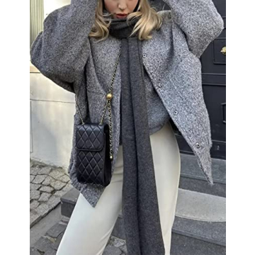 Gihuo Women's Oversized Wool Blend Jacket for Comfort and Style