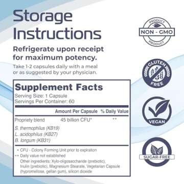 Renadyl Kidney Probiotic Supplement | Urea, Creatinine, & Uric Acid Support | 45 Billion CFUs | Clinically Tested, Non-GMO, & Made in USA, 180 Capsules (3 Bottles, 3 Month Supply)