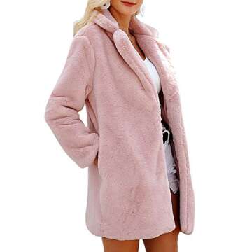 BerryGo Women's Chic Faux Fur Long Sleeve Coat