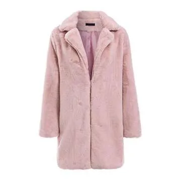BerryGo Women's Chic Faux Fur Long Sleeve Coat