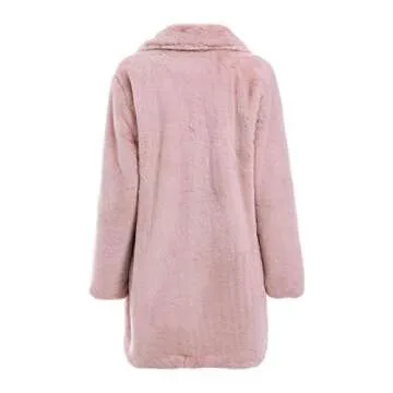 BerryGo Women's Chic Faux Fur Long Sleeve Coat