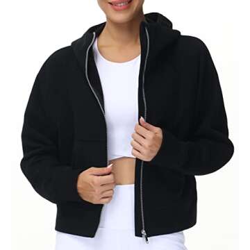 Warm Stylish Women's Fleece Full-Zip Hoodies with Pockets