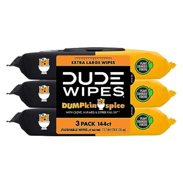 DUDE Wet Wipes DUMPkin Spice Extra Large Flushable Hygiene