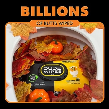 DUDE Wet Wipes DUMPkin Spice Extra Large Flushable Hygiene