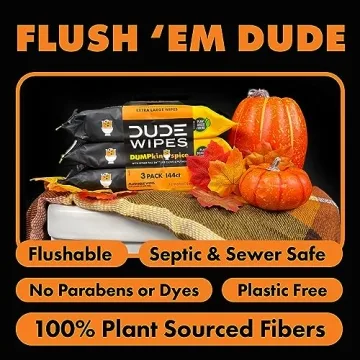 DUDE Wet Wipes DUMPkin Spice Extra Large Flushable Hygiene