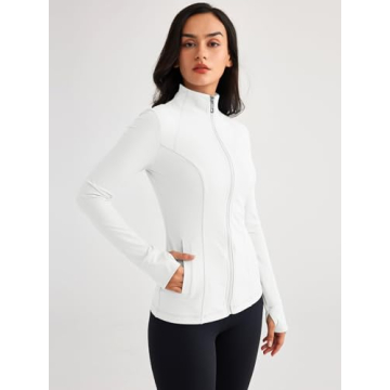 Trendy Queen Women's Lightweight Athletic Zip Jacket 2024