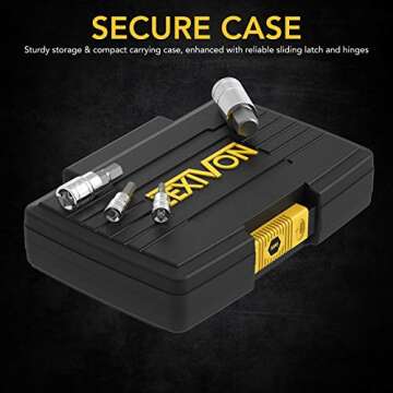 LEXIVON 13-Piece Metric HEX Bit Socket Set for Durability