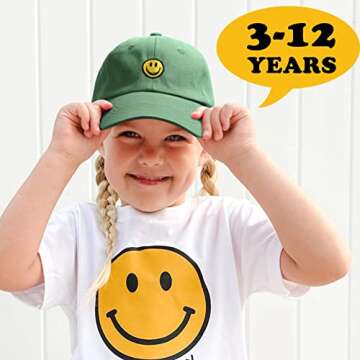 SONMONY Smile Face Toddler Baseball Cap Boy Baseball Hats Kids Washed Funny Hats Adjustable Cute Cap...